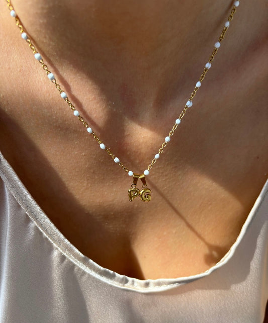 Collana in acciaio con iniziali