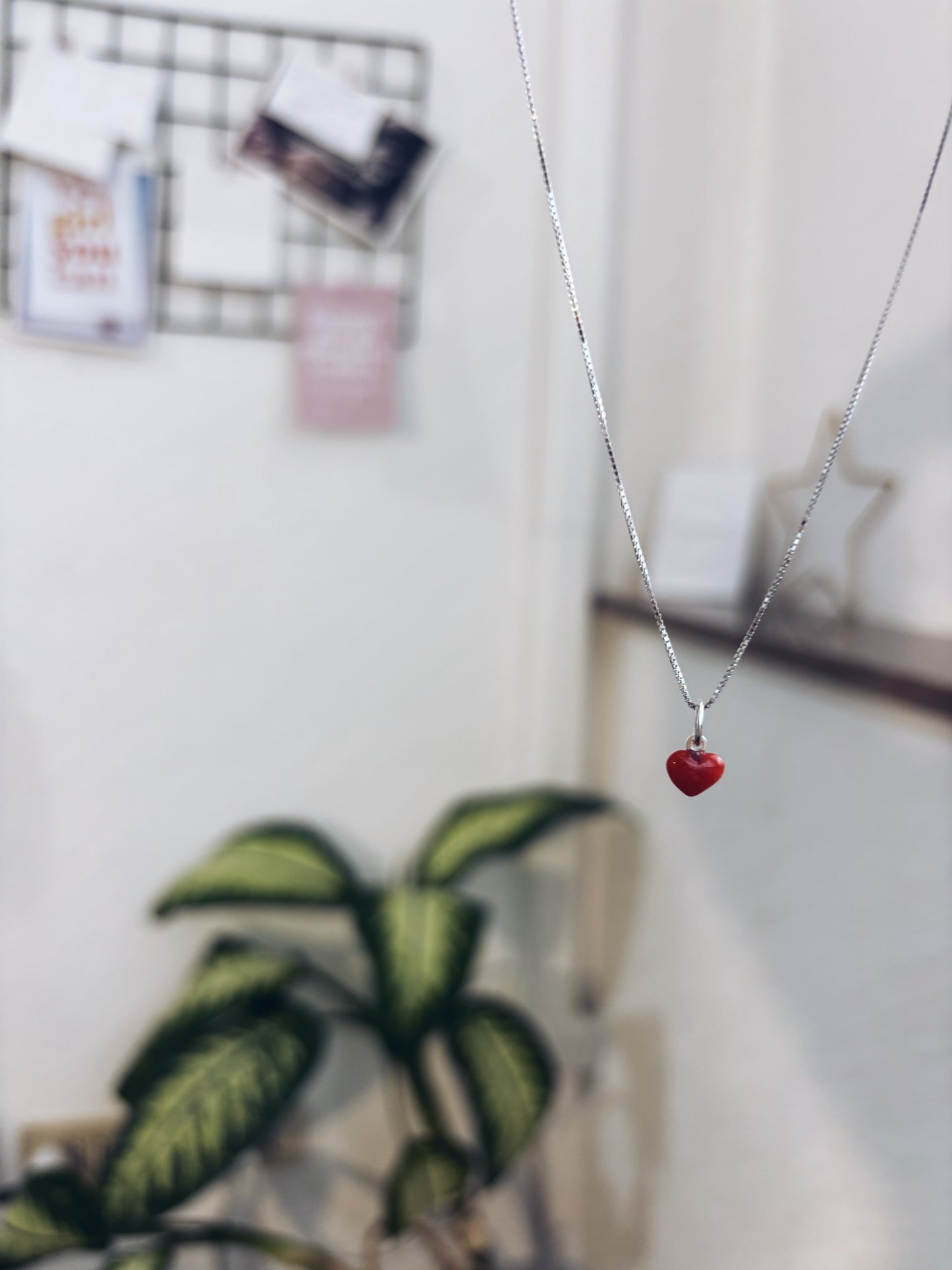 Sempre con te - Collana in argento 925 con cuore in corallo naturale