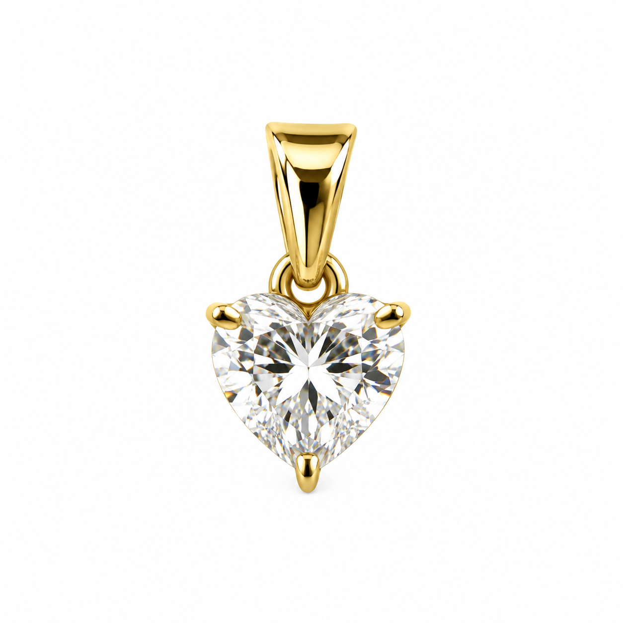 Charm punto luce cuore in acciaio