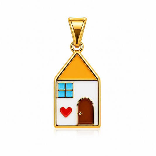 Charm casetta smaltata in acciaio