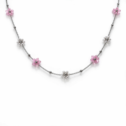 Collana in acciaio con margherite - nuovi colori