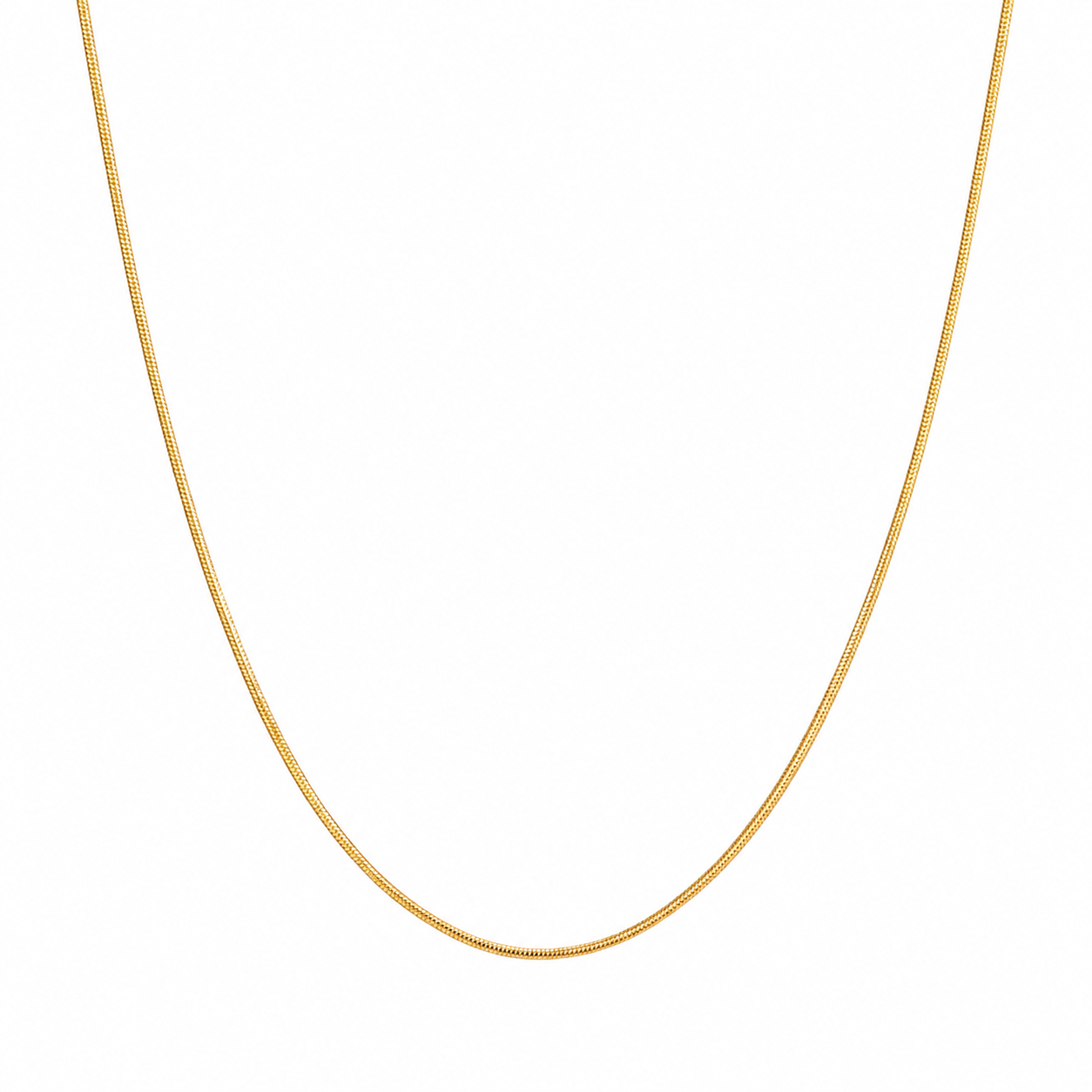 Collana snake in acciaio dorato - 2mm