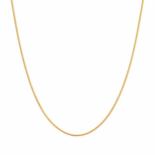 Collana snake in acciaio dorato - 2mm