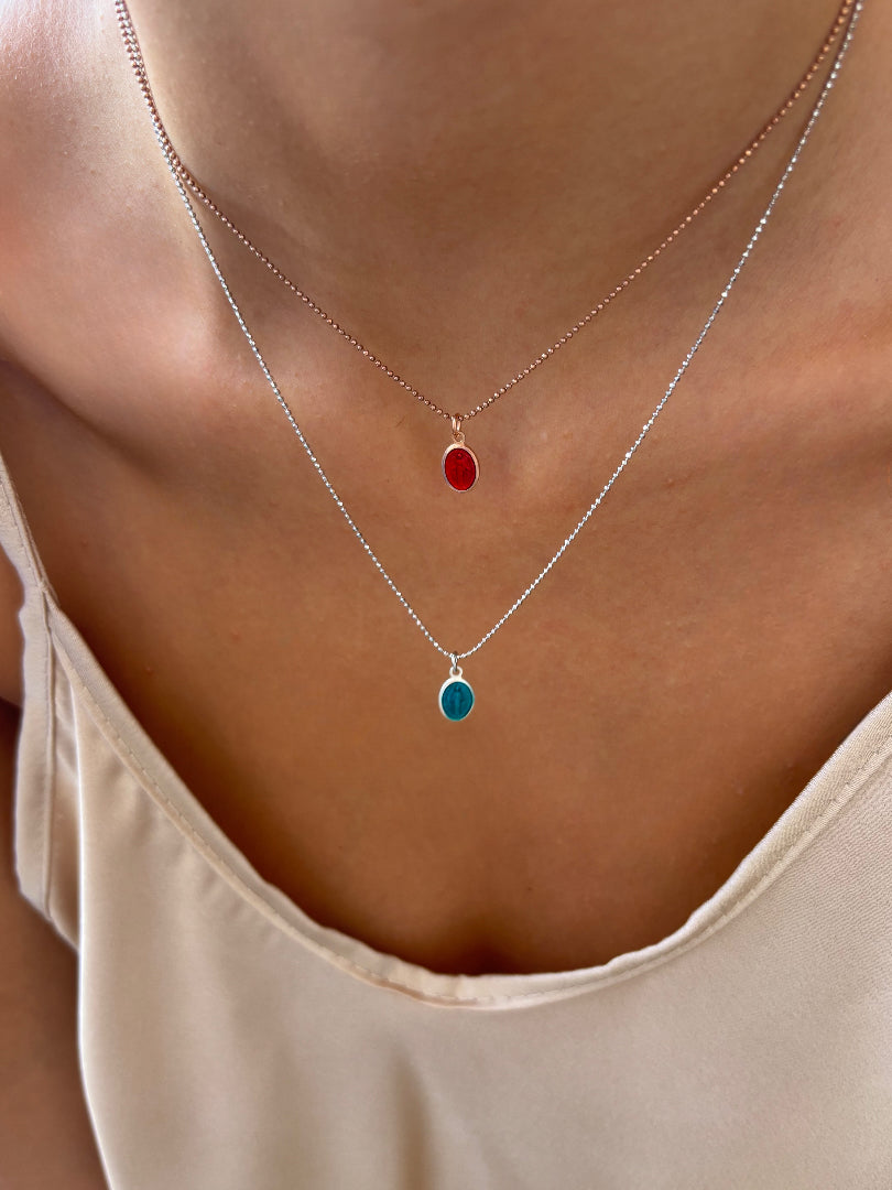 Collana in argento 925 con madonnina smaltata