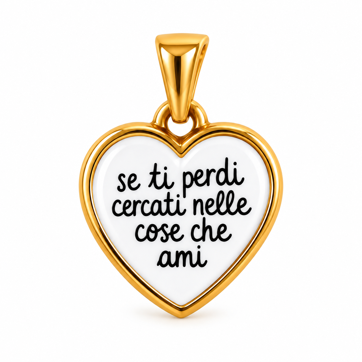 Se ti perdi cercati nelle cose che ami - charm in acciaio
