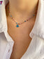 Collana rosario in argento 925 con cuore glitterato
