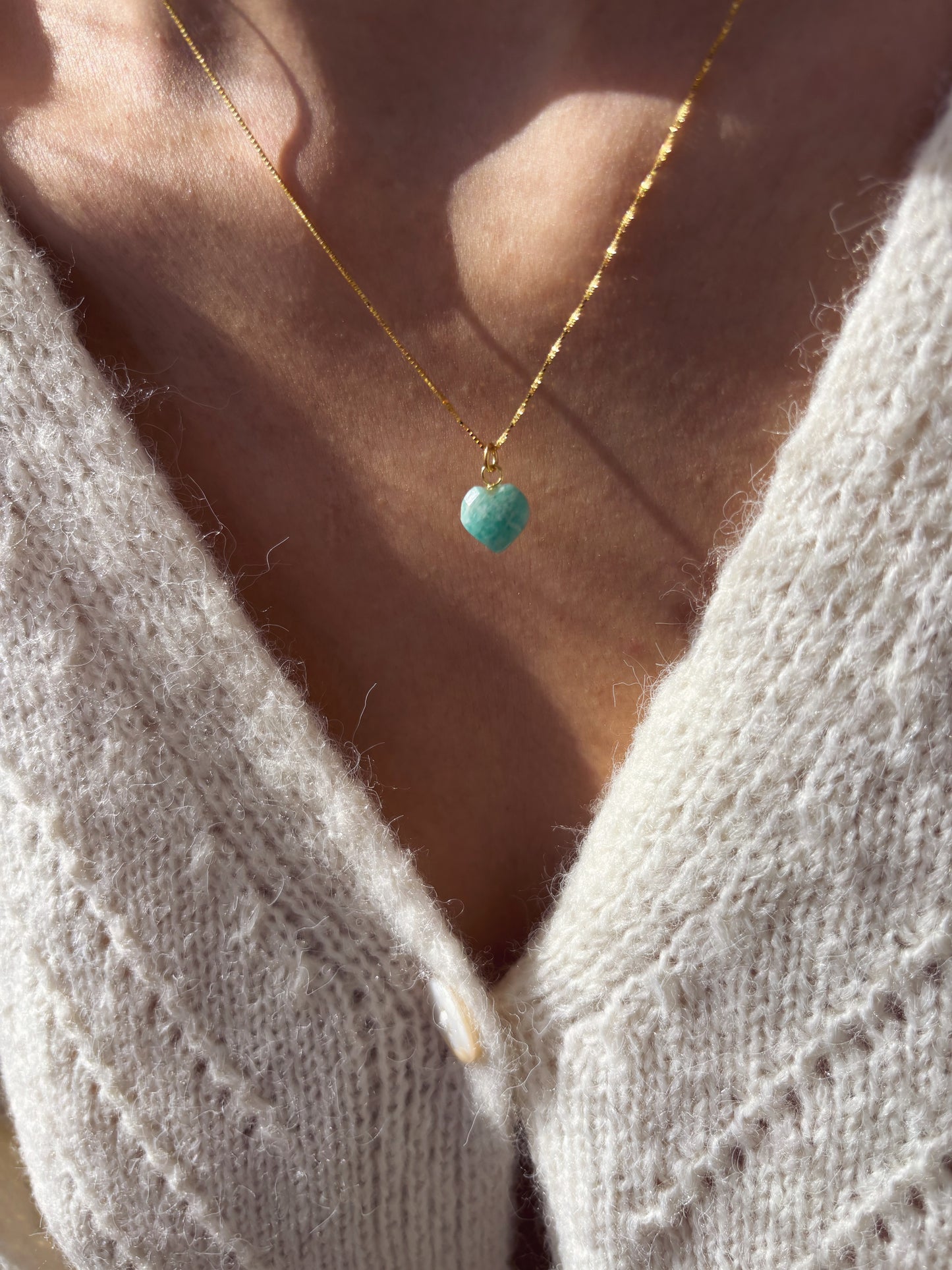 Collana in argento 925 con cuore in pietra dura