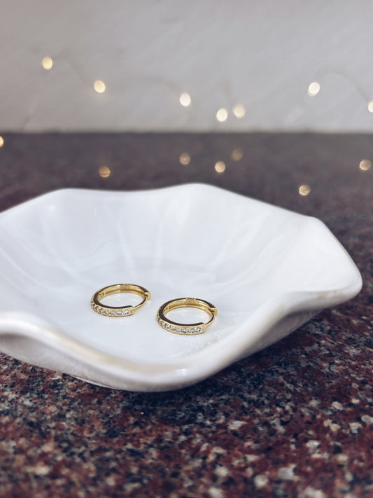 Orecchini cerchi in argento 925 dorato con zirconi