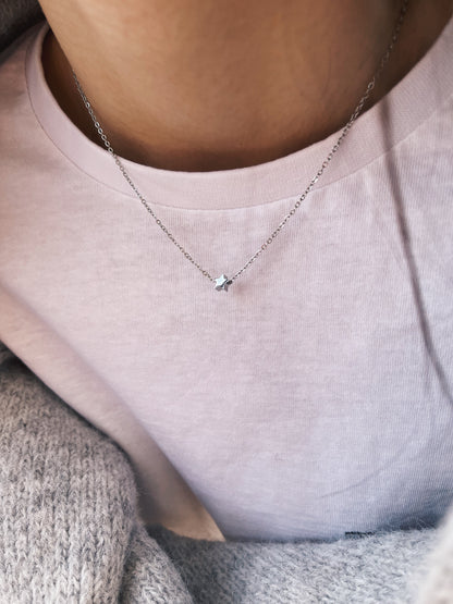 Seconda stella a destra - Collana con mini stellina in acciaio - Dettagli di Moda