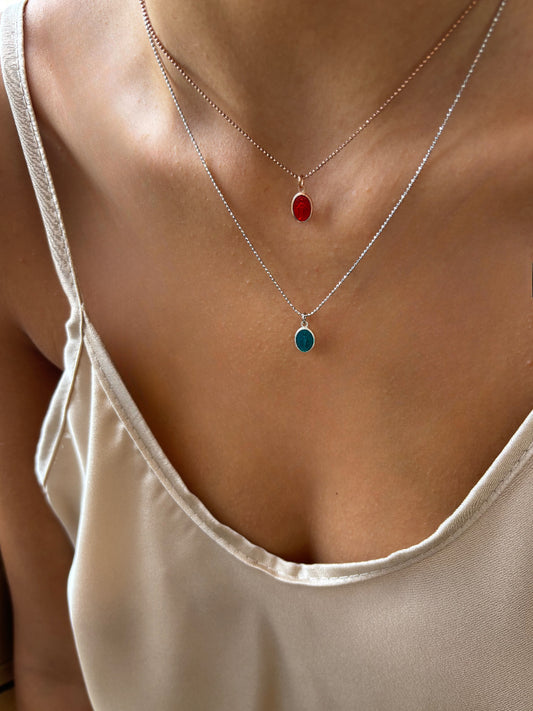 Collana in argento 925 con madonnina smaltata