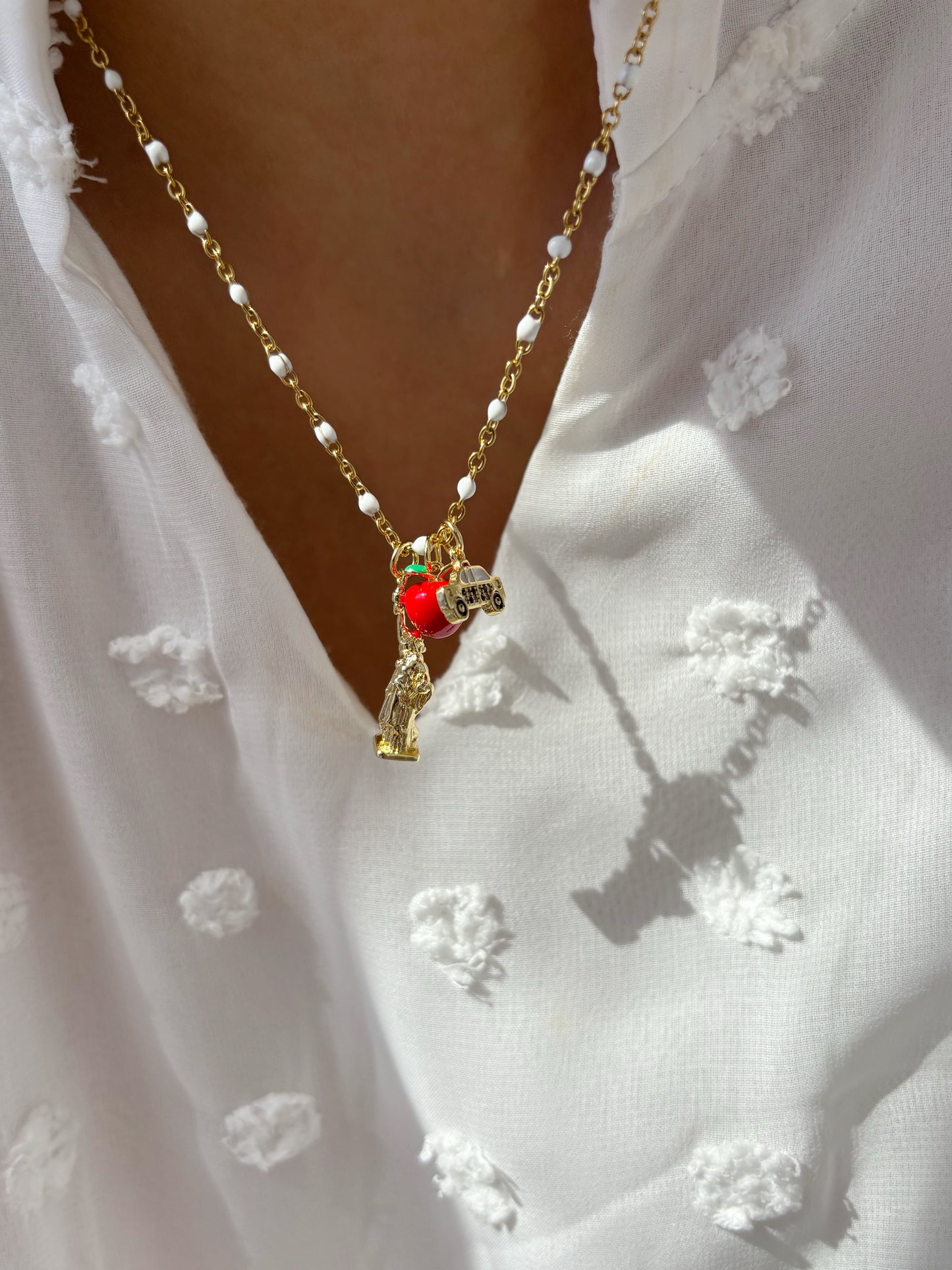 New York - Collana in acciaio con ciondolo a tema
