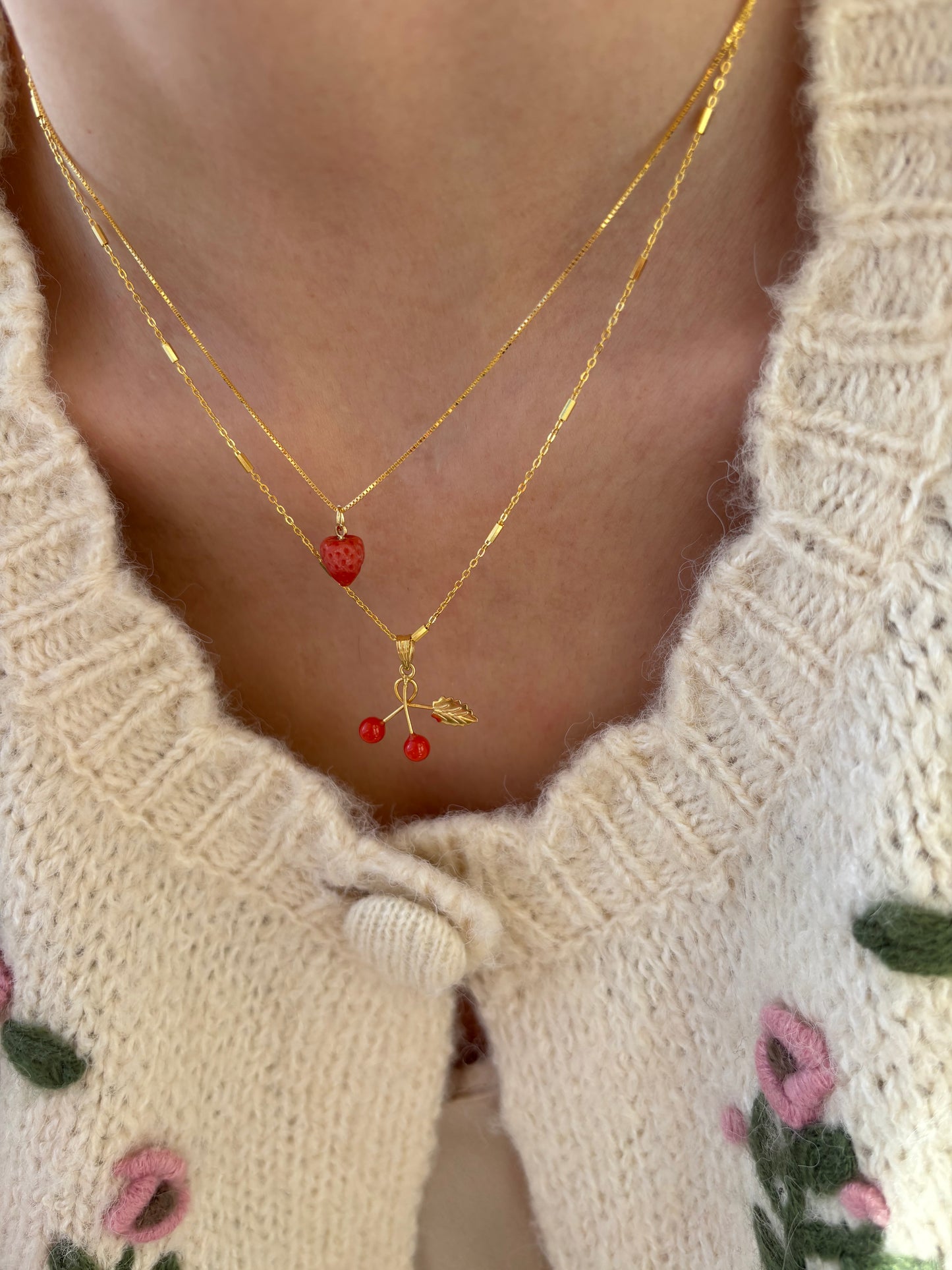 Collane in argento 925 con ciondoli in corallo naturale