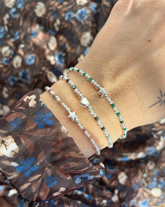 Bracciali con micro perline e pietre dure