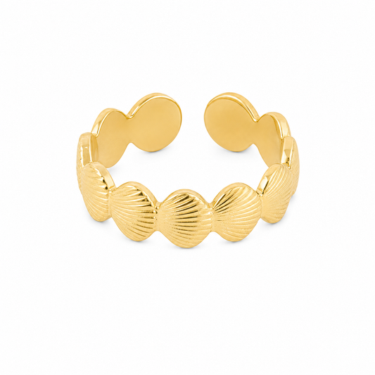 Anello in acciaio dorato