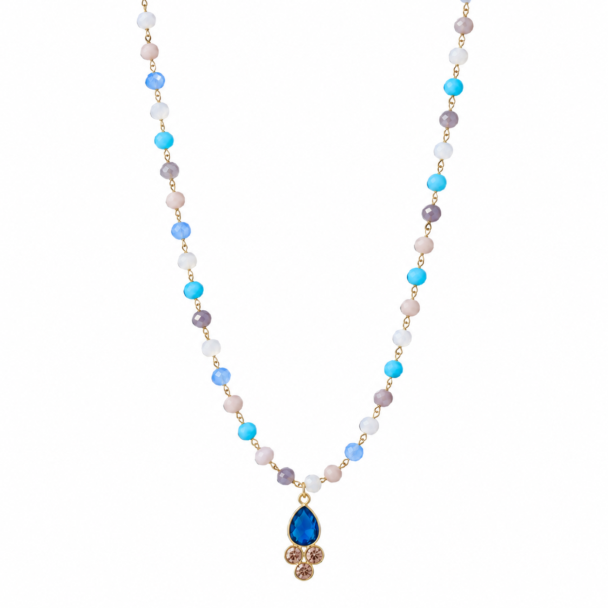Collana rosario con topazio e corniola