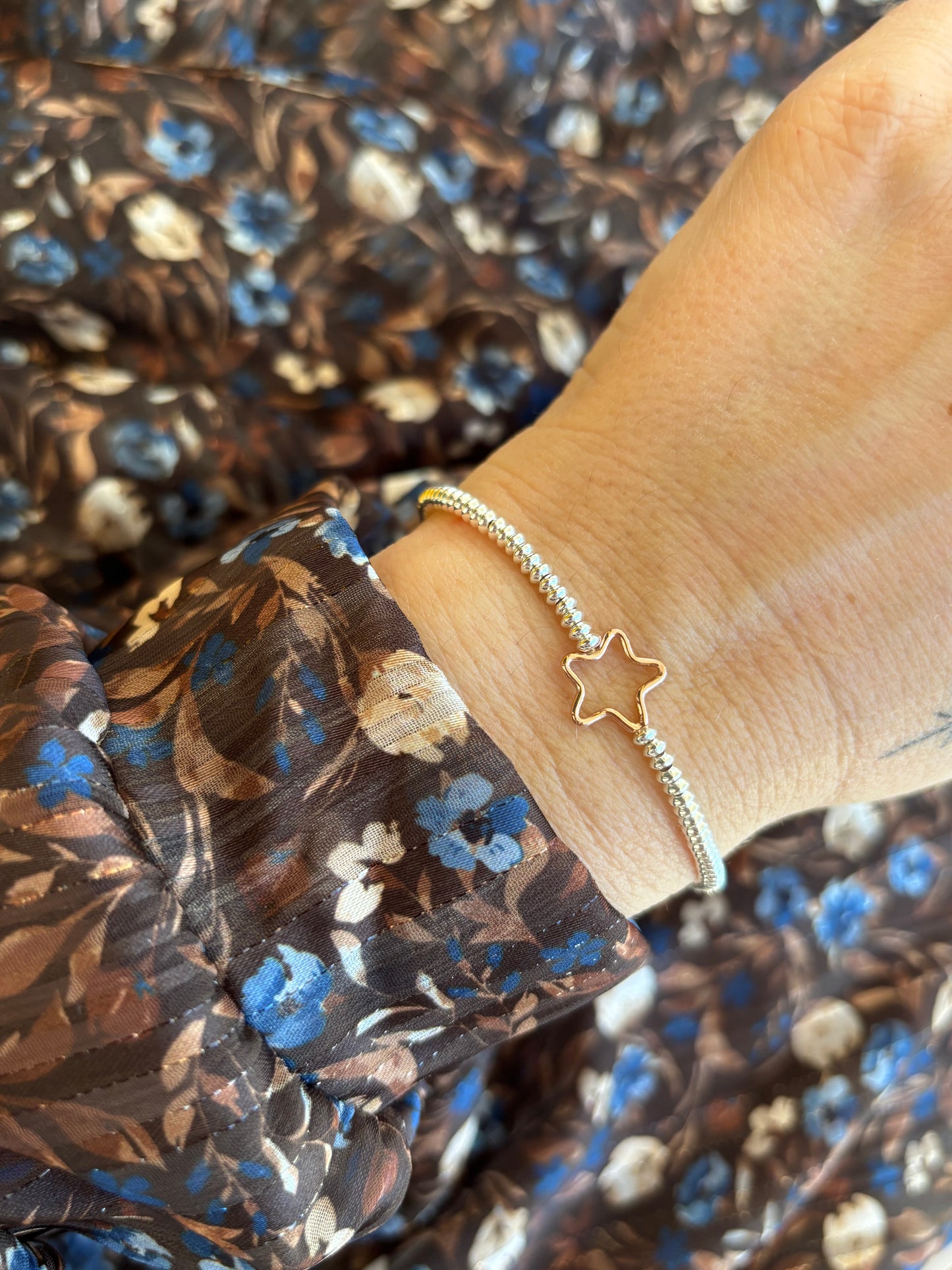 Bracciali in argento 925 con mini rondelle e ciondolo centrale