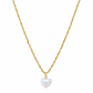 Collana lunga con cuore in perla di fiume