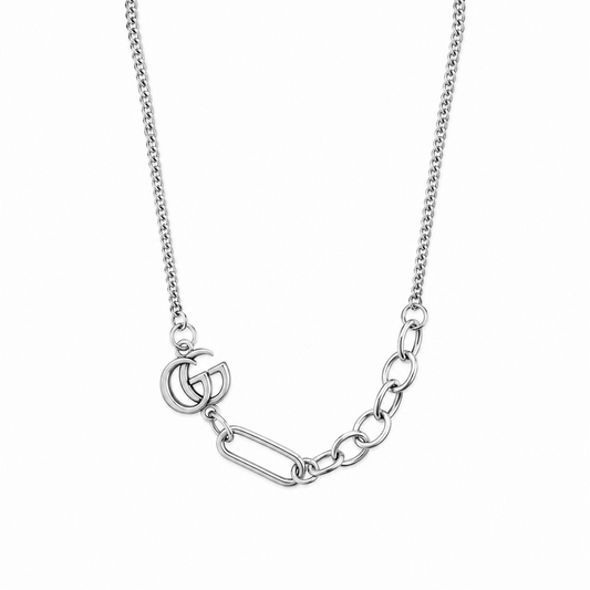 Collana con charm e catena in acciaio
