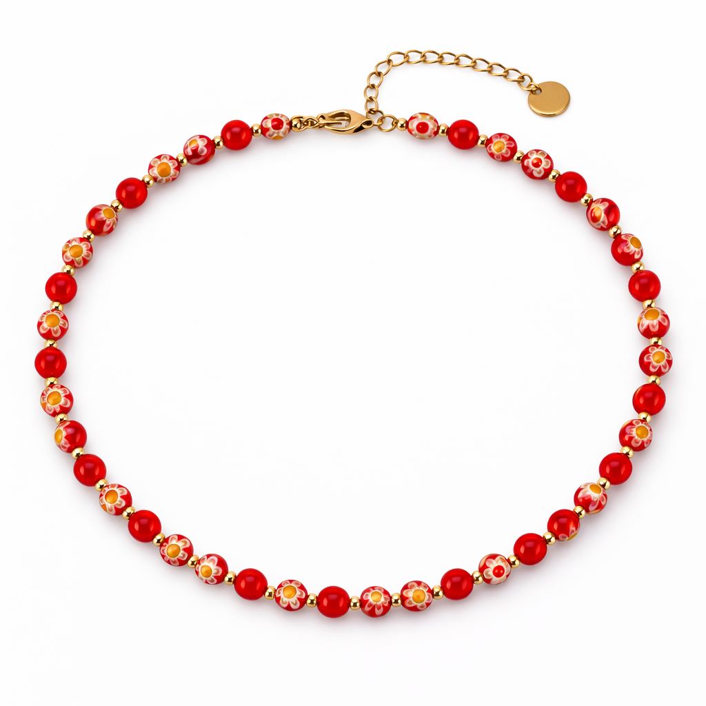 Collana con perline in vetro di Murano