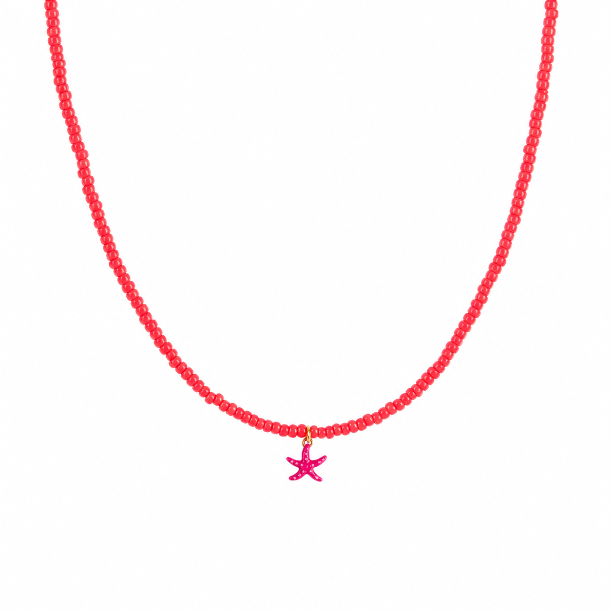 Collana con perline in vetro e stella marina