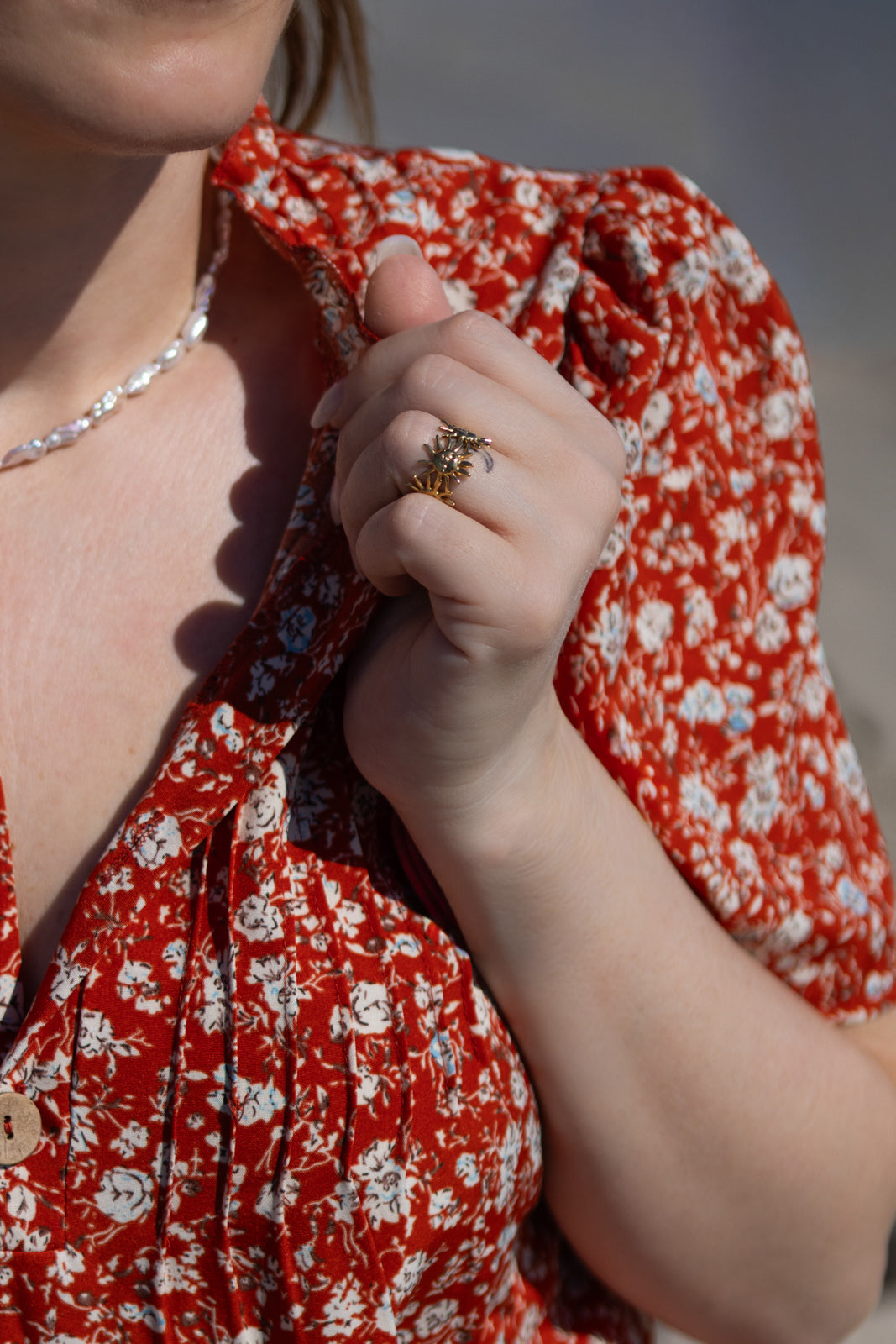 Collana con perle di fiume naturali allungate