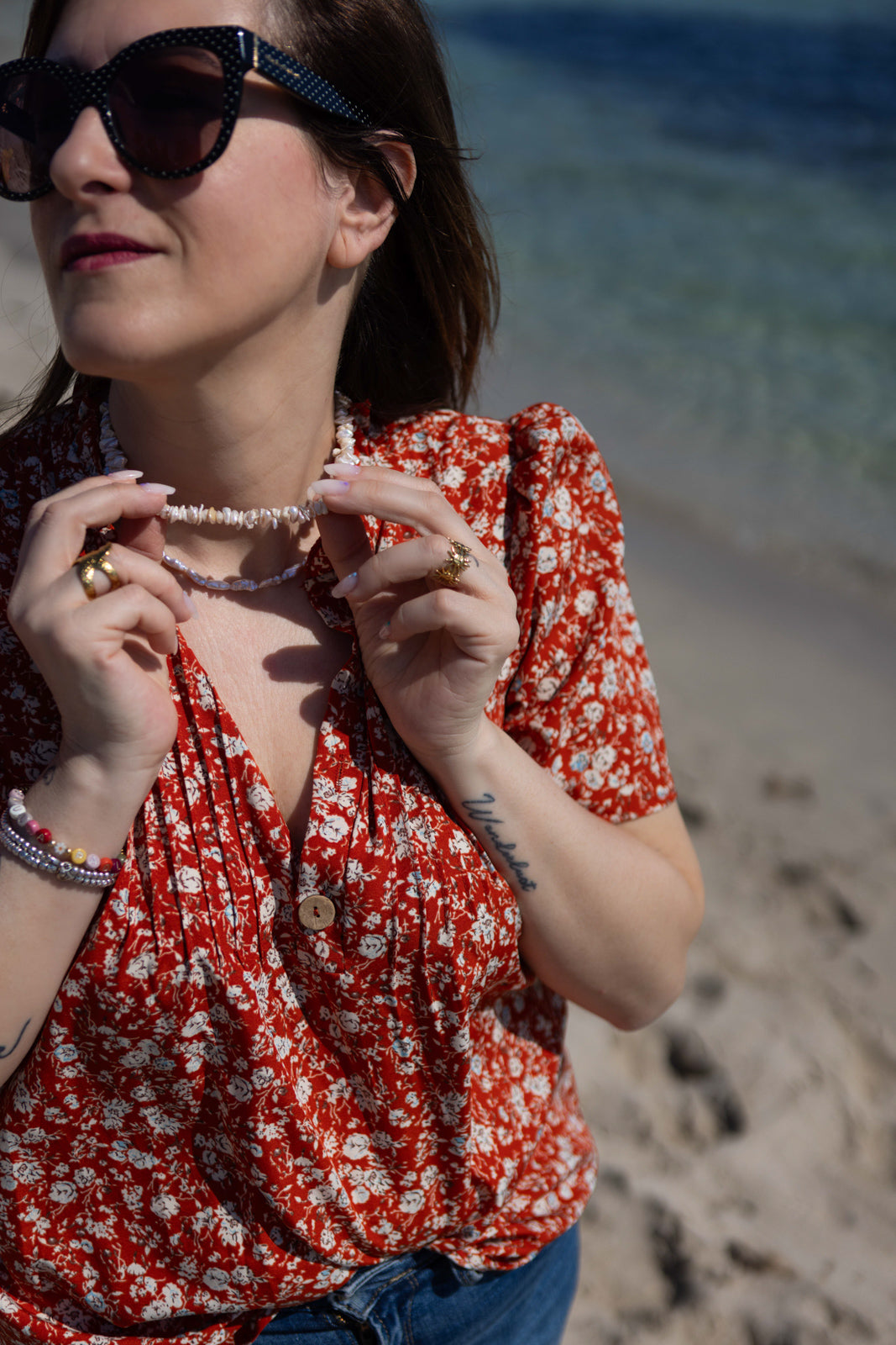 Collana con perle di fiume chips