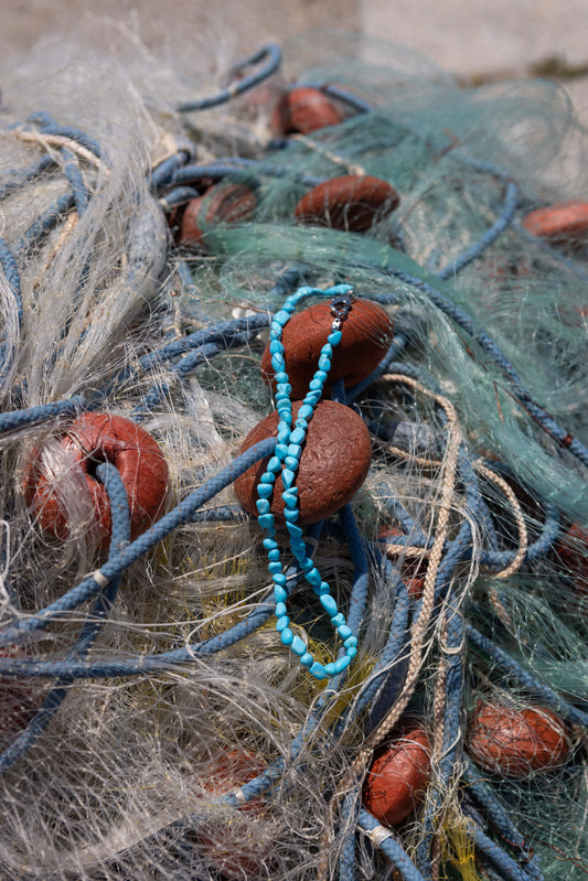Collana con sassolini in turchese naturale