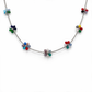 Collana in acciaio con margherite multicolor