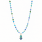 Collana rosario con amazzonite e topazio