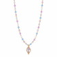 Collana rosario con quarzo trasparente