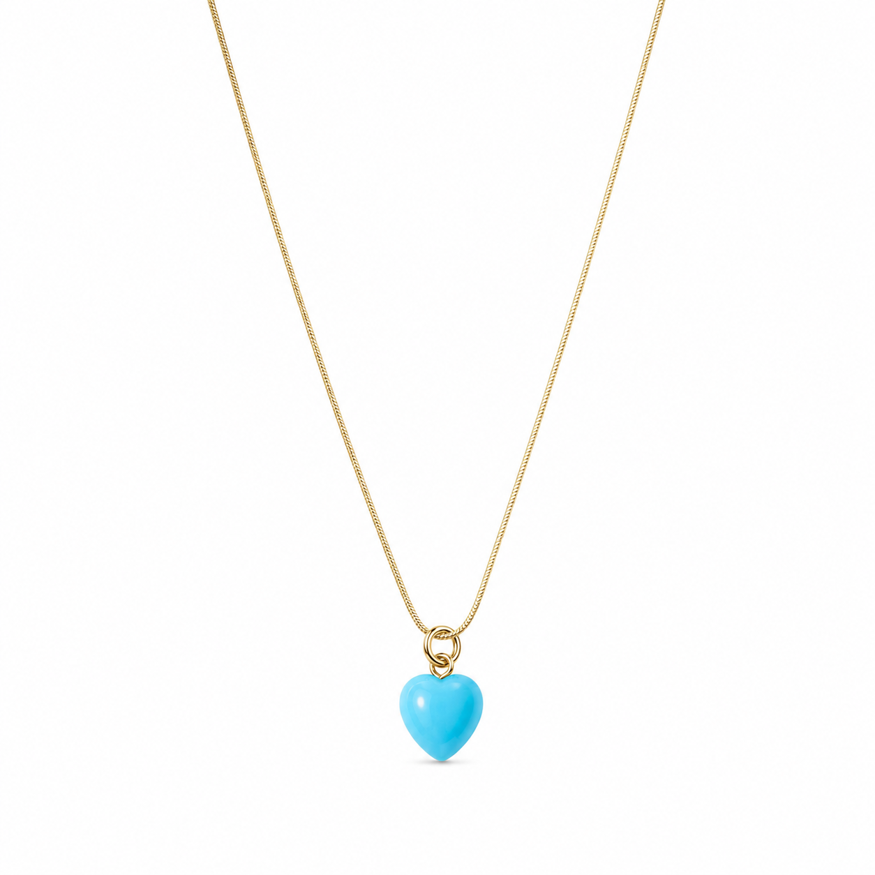 Collana in argento 925 con cuore in pasta di turchese