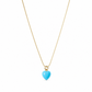 Collana in argento 925 con cuore in pasta di turchese