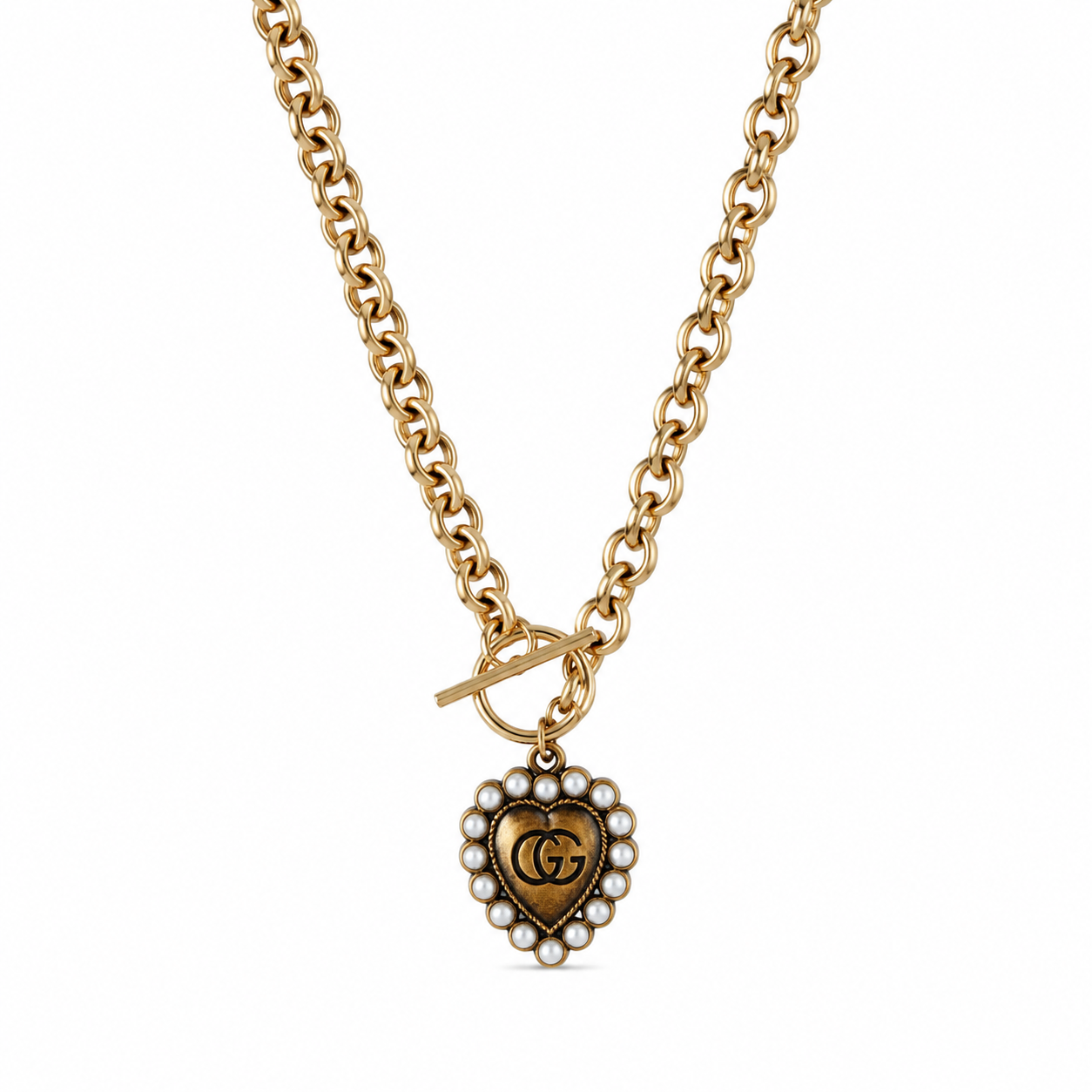 Collana con charm e catena in acciaio