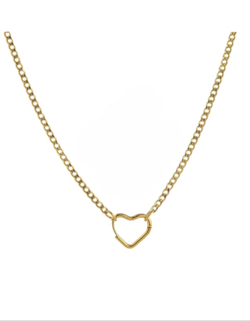 Base collana in acciaio con chiusura a cuore