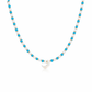 Collana con perline in vetro e luna in madreperla