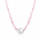 Collana con chips in quarzo rosa e perla barocca