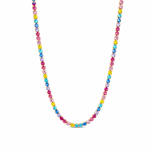 Collana tennis multicolor