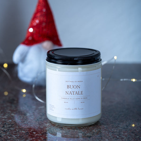 Buon Natale - candela alla cera di soia