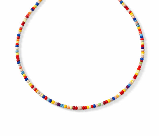 Collana con perline in vetro multicolor