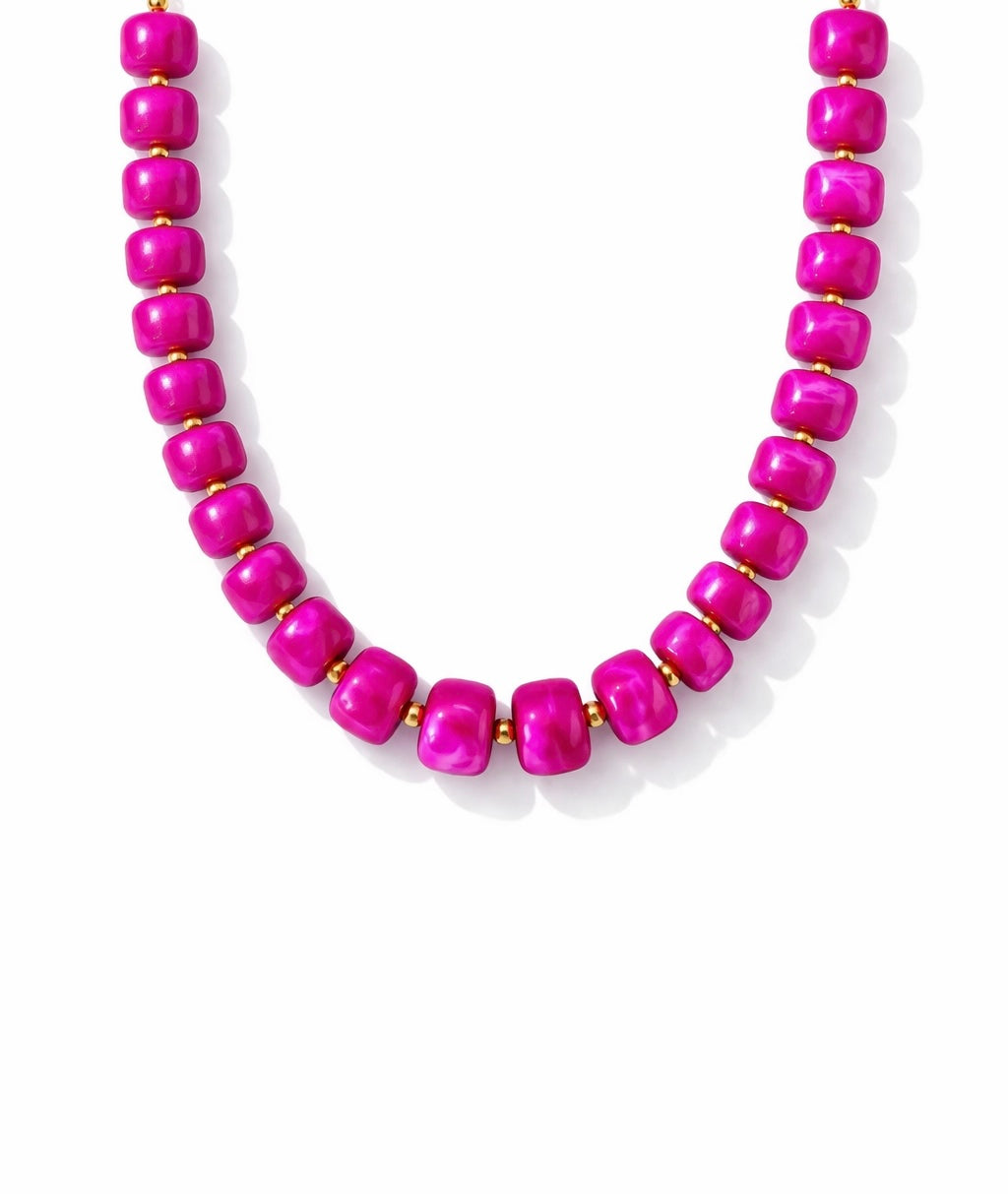 Collana con rondelle in resina