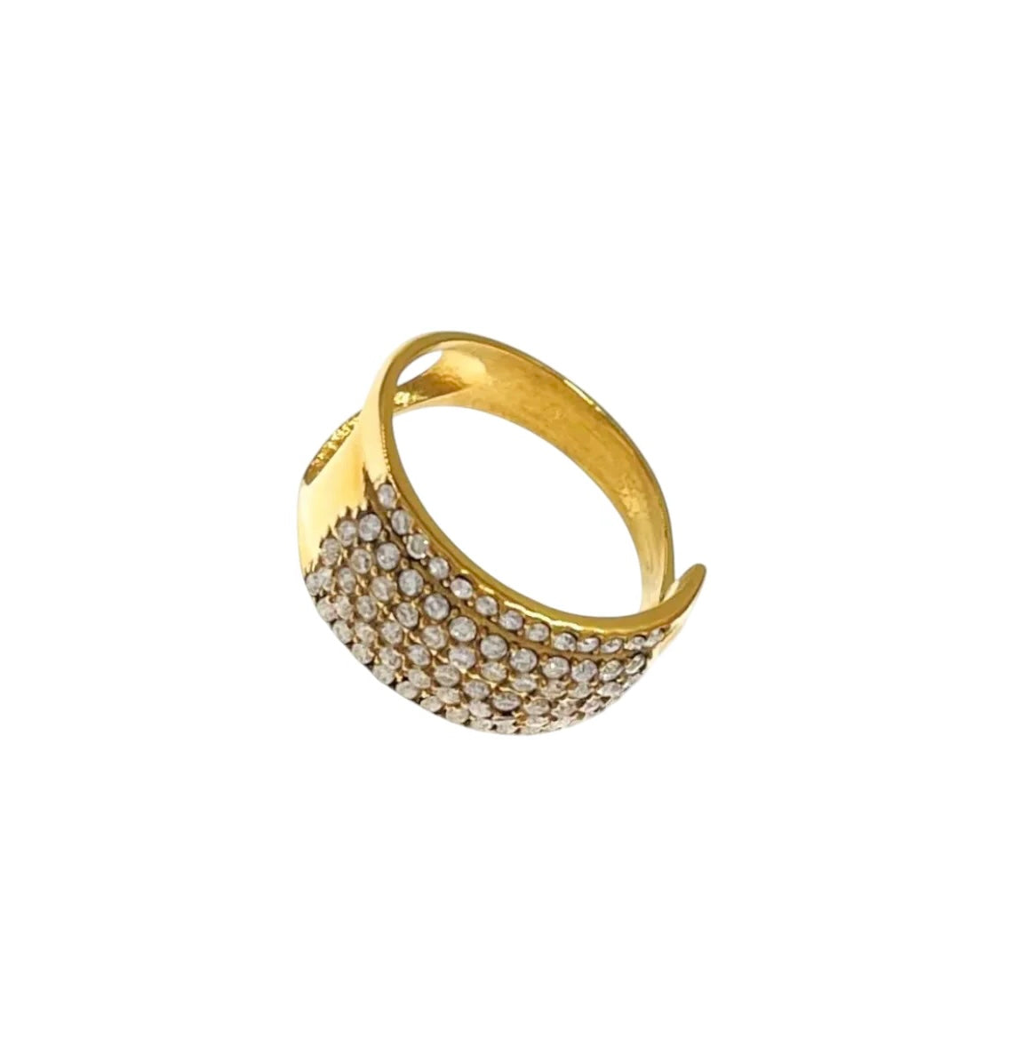Anello regolabile in acciaio con zirconi