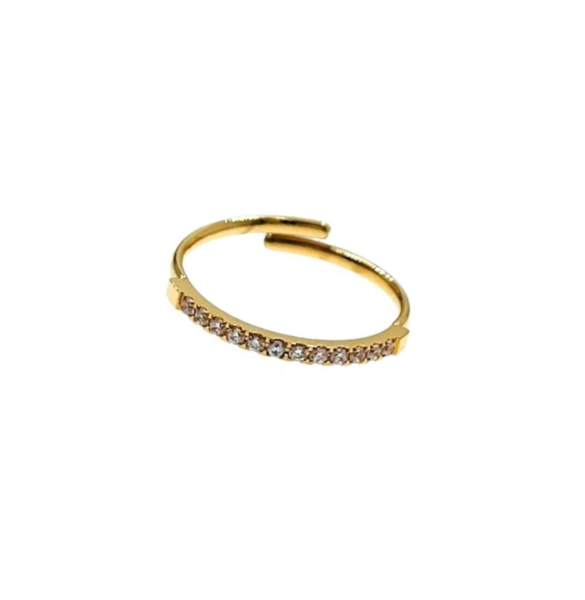 Anello regolabile in acciaio con zirconi