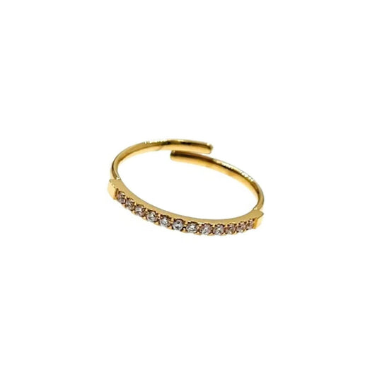 Anello regolabile in acciaio con zirconi