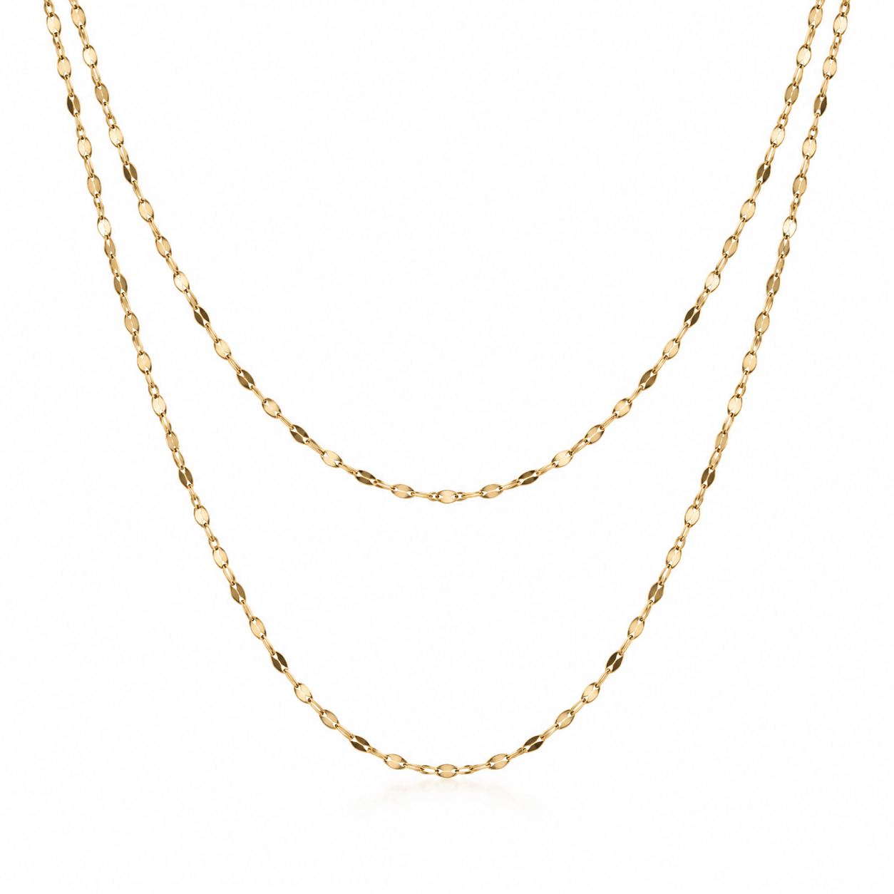 Luce - Collana in acciaio dorato a doppio filo