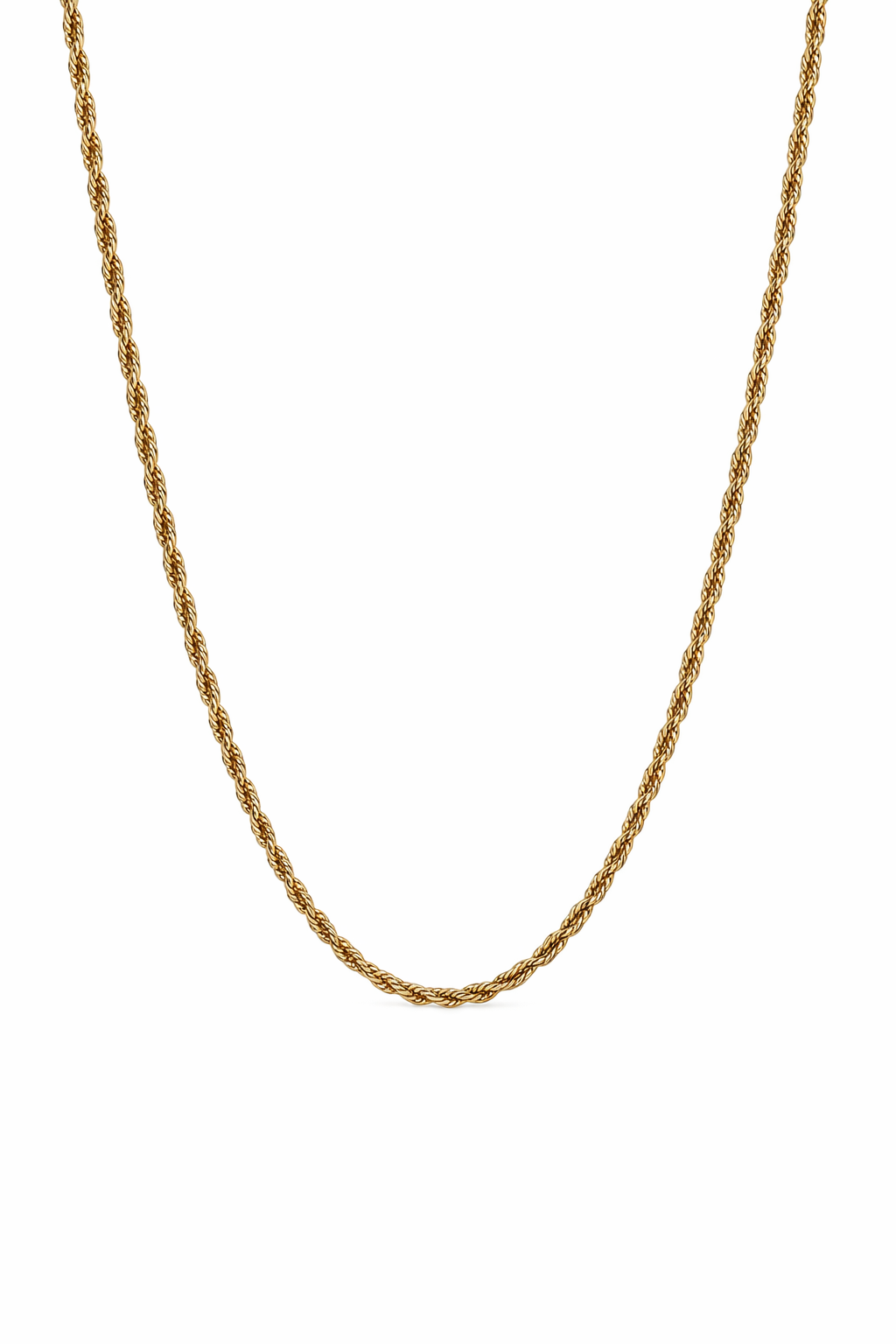 Collana catena corda in acciaio - 3 mm - oro