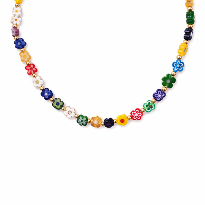 Collana con margherite in vetro di Murano
