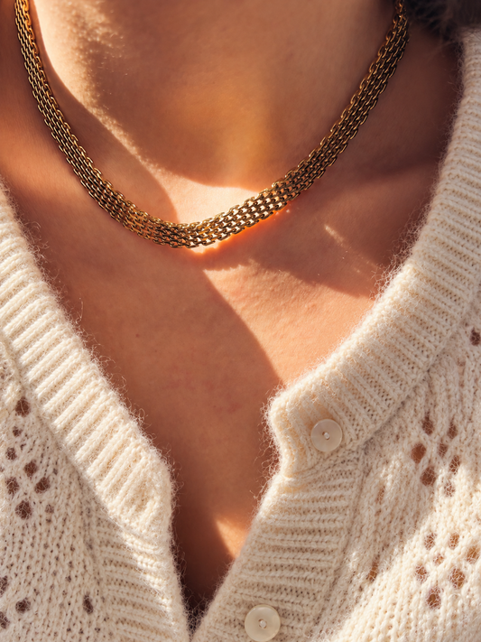 Collana piatta in acciaio