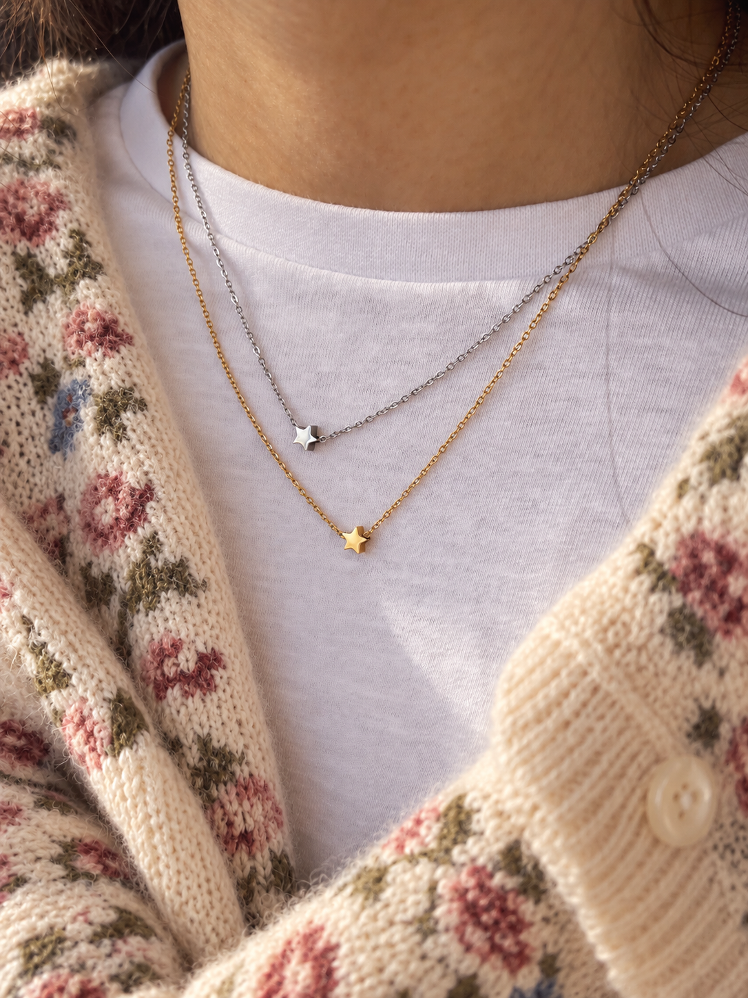 Collana in acciaio con mini stellina