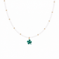 Collana con perline in vetro e quadrifoglio smaltato