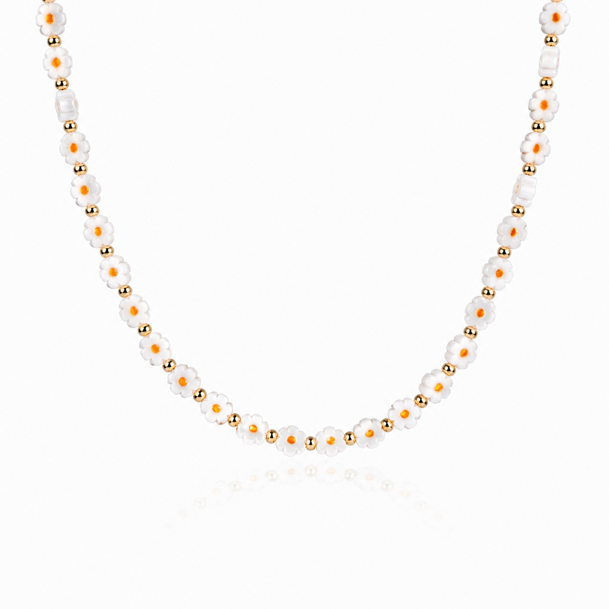 Collana con margherite in vetro di Murano